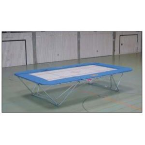 Trampoline Champion Ecole « Eurotramp » toile polyester (Cody) 457x275x99 + chariot-0