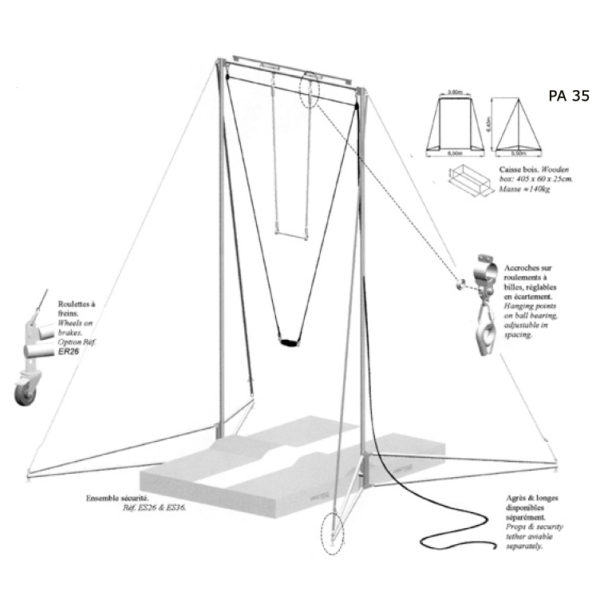 Portique autonome - Vergue 3.60m - 2 hauteurs d'utilisation : 5.40m ou 6.40m PRODUIT INDISPONIBLE MERCI DE NOUS CONTACTER -272