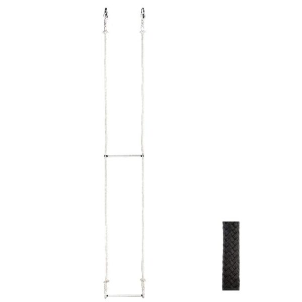 Trapèze vertical double NOIR. long. 3.60m (1.60 bas+ 2m haut) - 55+55cm - coton avec cables-1464