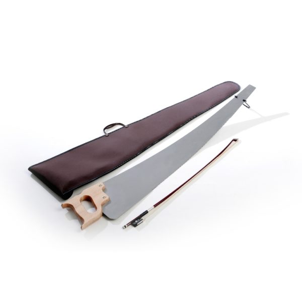 Musical Saw bow, twist handle, and case - serated hedge