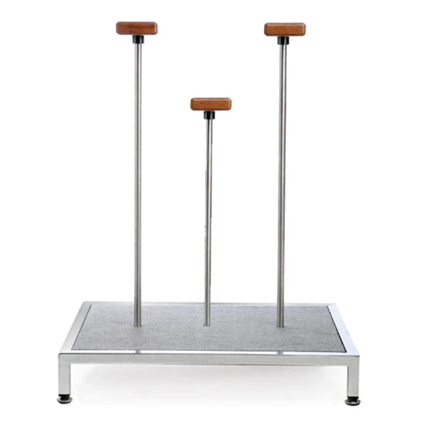 Hand-stand platform 3 posts stainless (2x75cm + 1x50cm) - table 70x50cm (0.06m3)