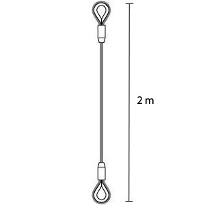 Elingue câble 2M Avia Ø8mm 2 boucles cossées CMU700Kg-0