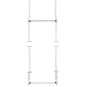 Trapèze vertical double ECRU. long.3.6m (1.60 bas + 2m haut) - 55+55cm - coton avec cables-0
