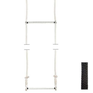Trapèze vertical double NOIR. long. 3.60m (1.60 bas+ 2m haut) - 55+55cm - coton avec cables-0