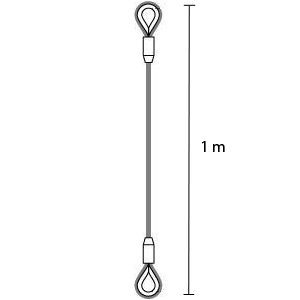 Elingue câble1M Avia Ø8mm 2 boucles cossées CMU700Kg-0